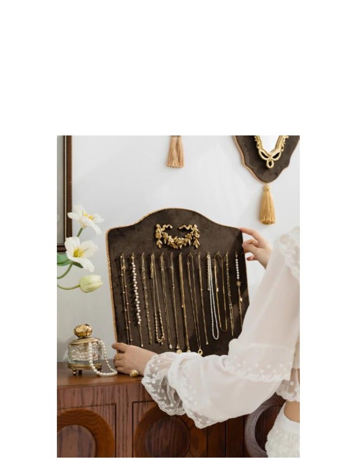 (A Set Of Three)French Retro Style Resin Necklace Storage Rack Wall Mounted Velvet Decorative Frame  - Image 4