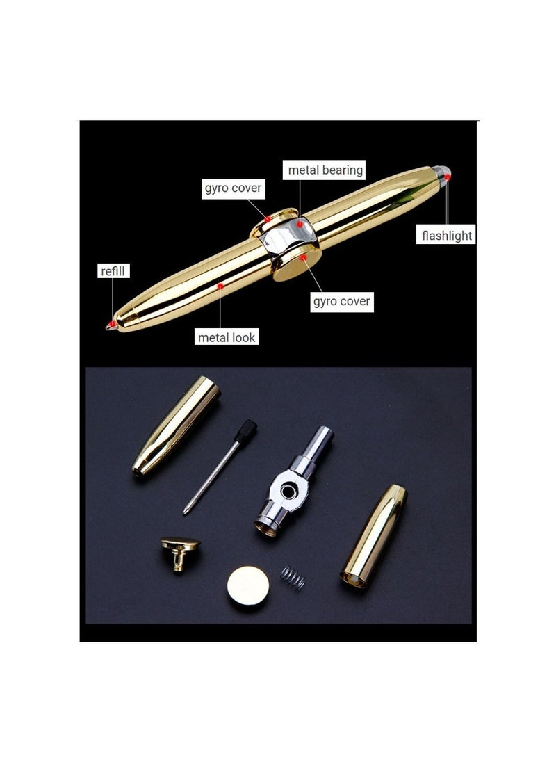 MissTiara - Lighted Multifunction Fingertip Gyro Ballpoint Pen with 10 Refills - Image 1