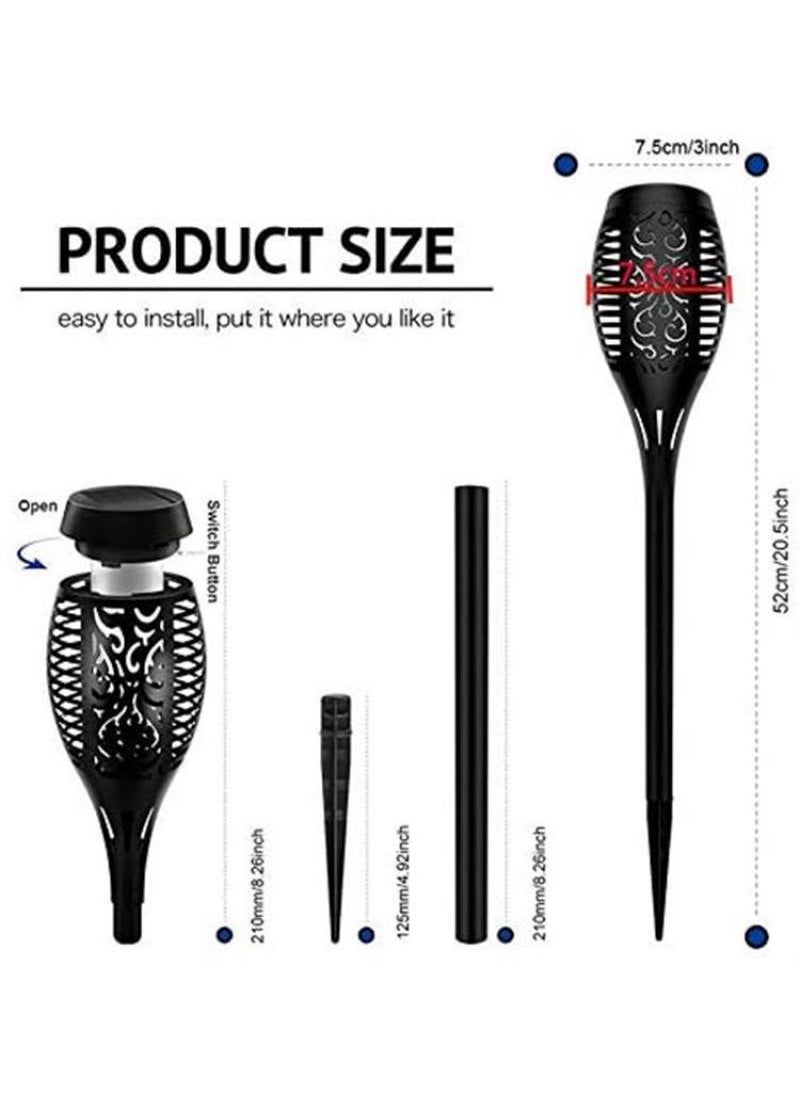 Bluejw - 10-Piece Solar Powered Flame Lamp Torch Light Set Black - Image 1