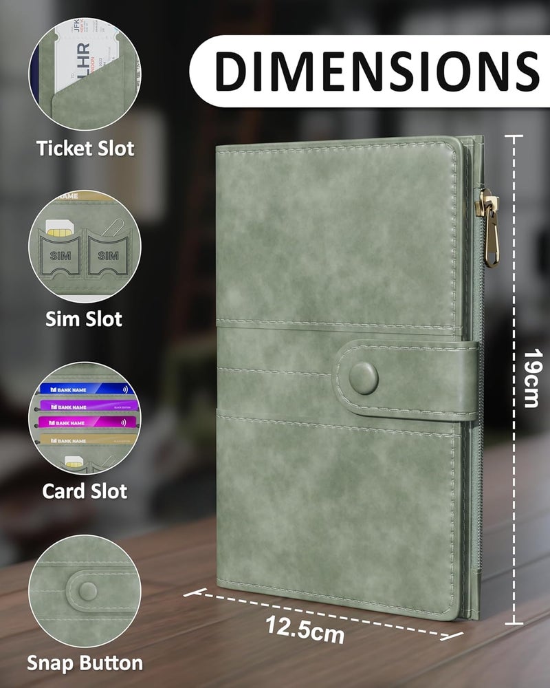 FEDUS Premium Passport Holder for Men, Passport Holder for Women Passport Cover Case Wallet with Card Holder, RFID Protected Travel Accessories Organiser, Faux Leather - Image 3