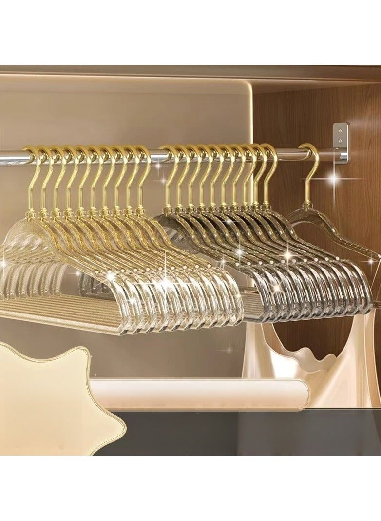ZAYVA 20 Pcs Clear Acrylic Hangers Plastic Glitter Coat Hanger Non Slip Space Saving Suit Hangers Heavy Duty Clothes Hanger with Non Slip Notches (Grey) - Image 2