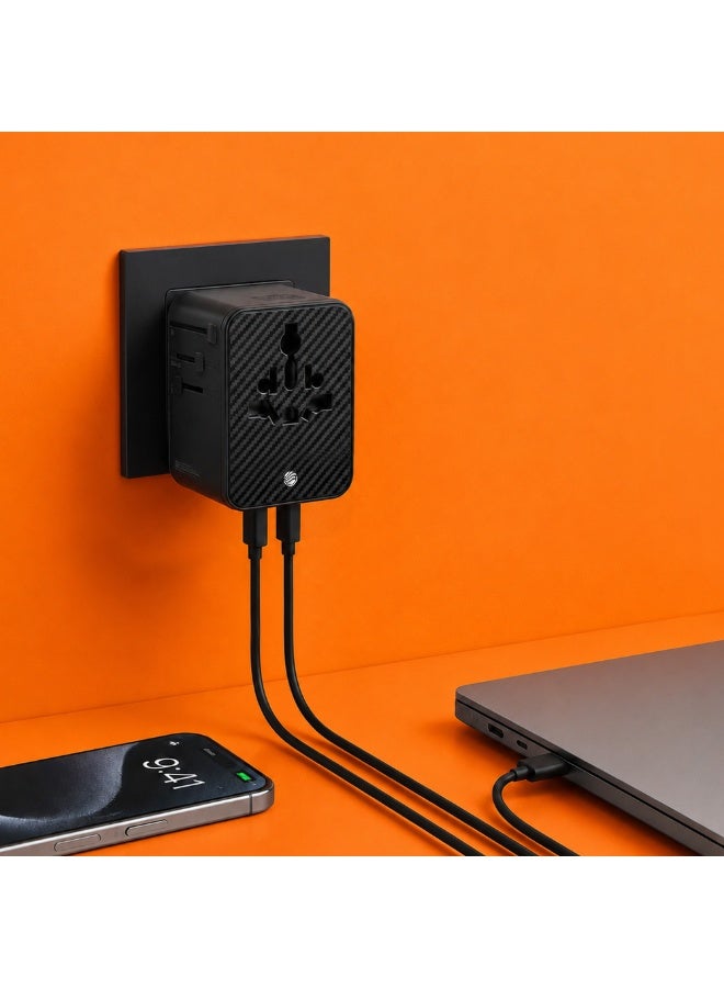 FIFTH ELEMENT ROAM Warrior 25W GaN Universal Travel Adapter with Dual USB-C & USB-A - Image 3