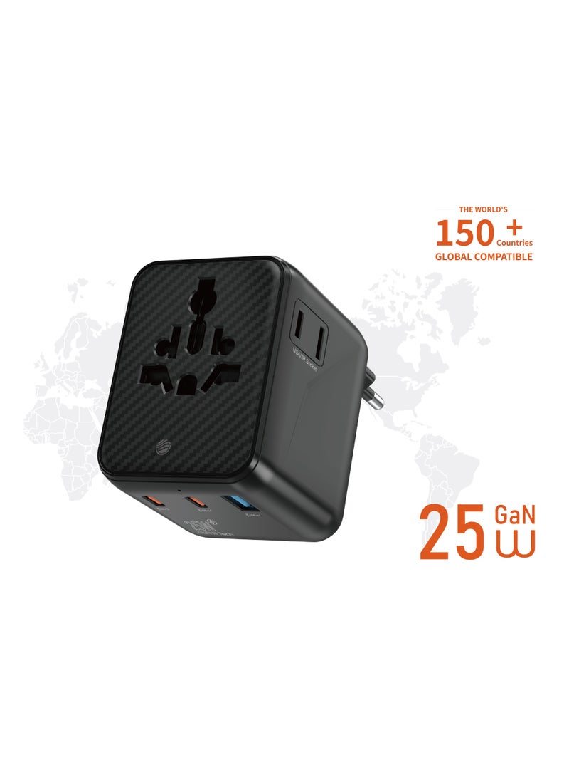 FIFTH ELEMENT ROAM Warrior 25W GaN Universal Travel Adapter with Dual USB-C & USB-A - Image 2