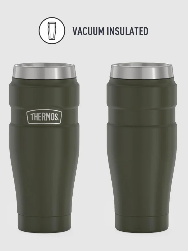 ترموس كوب حراري معزول بالتفريغ - أخضر عسكري -  مل
