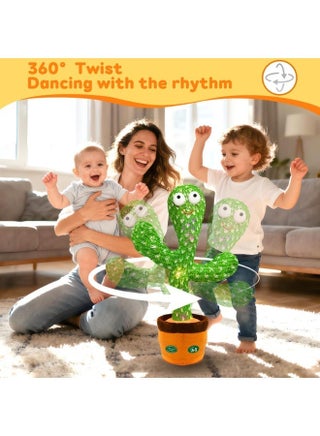 Dancing Cactus Toy, Dancing Cactus Toy for Babies and Toddlers, Interactive Singing and Repeating Plush Toy with Colorful Lights, Musical Educational Gift for Kids (Battery Operated) - view 2