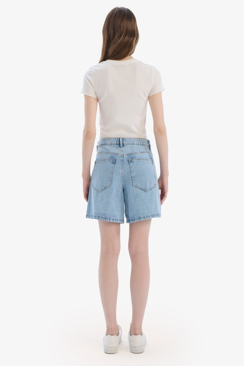 DeFacto Woman Soft Jeans High waist Bermuda  - Image 4