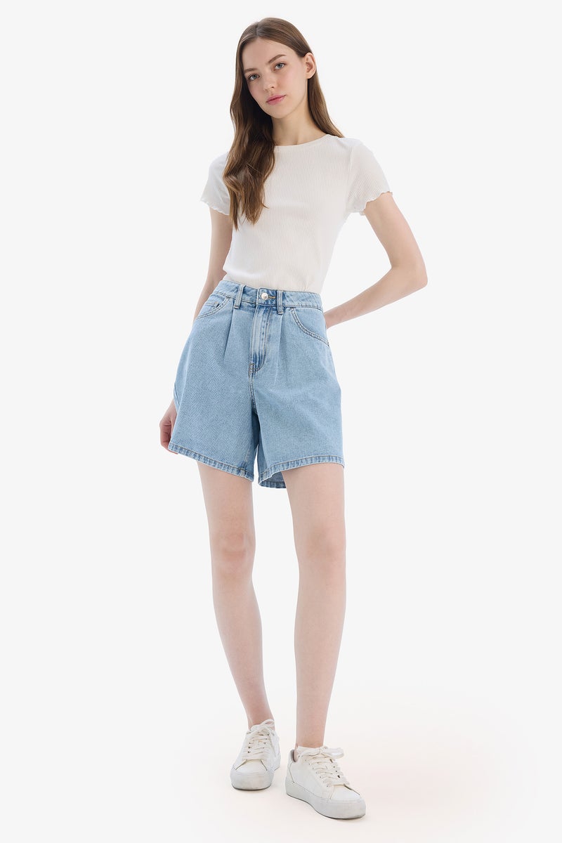 DeFacto Woman Soft Jeans High waist Bermuda  - Image 1