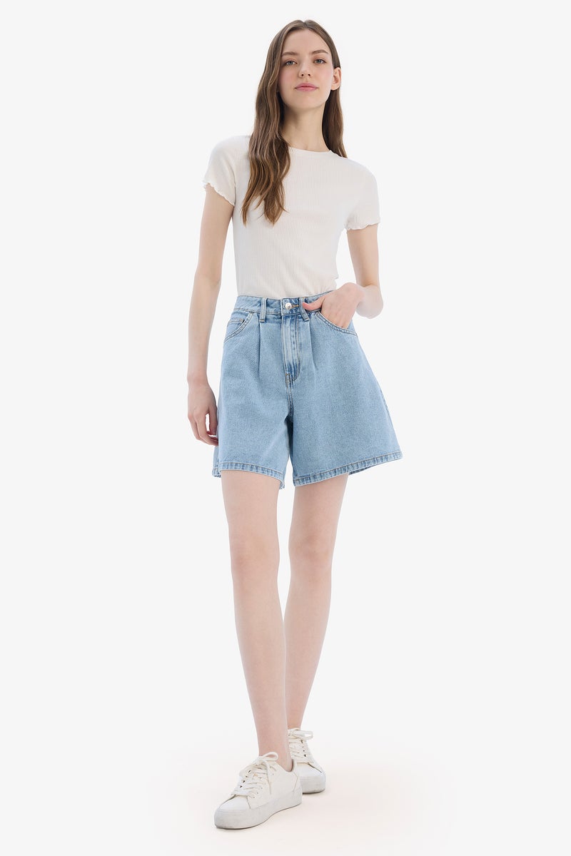 DeFacto Woman Soft Jeans High waist Bermuda  - Image 2