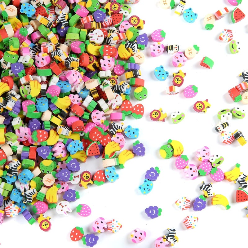 MGTECH 300 Pieces Mini Animal Fruit Erasers for Kids Bulk, Small Cute Pencil Erasers Assortment for Home School Work Rewards, Party Favor and Gift Filling - Image 5