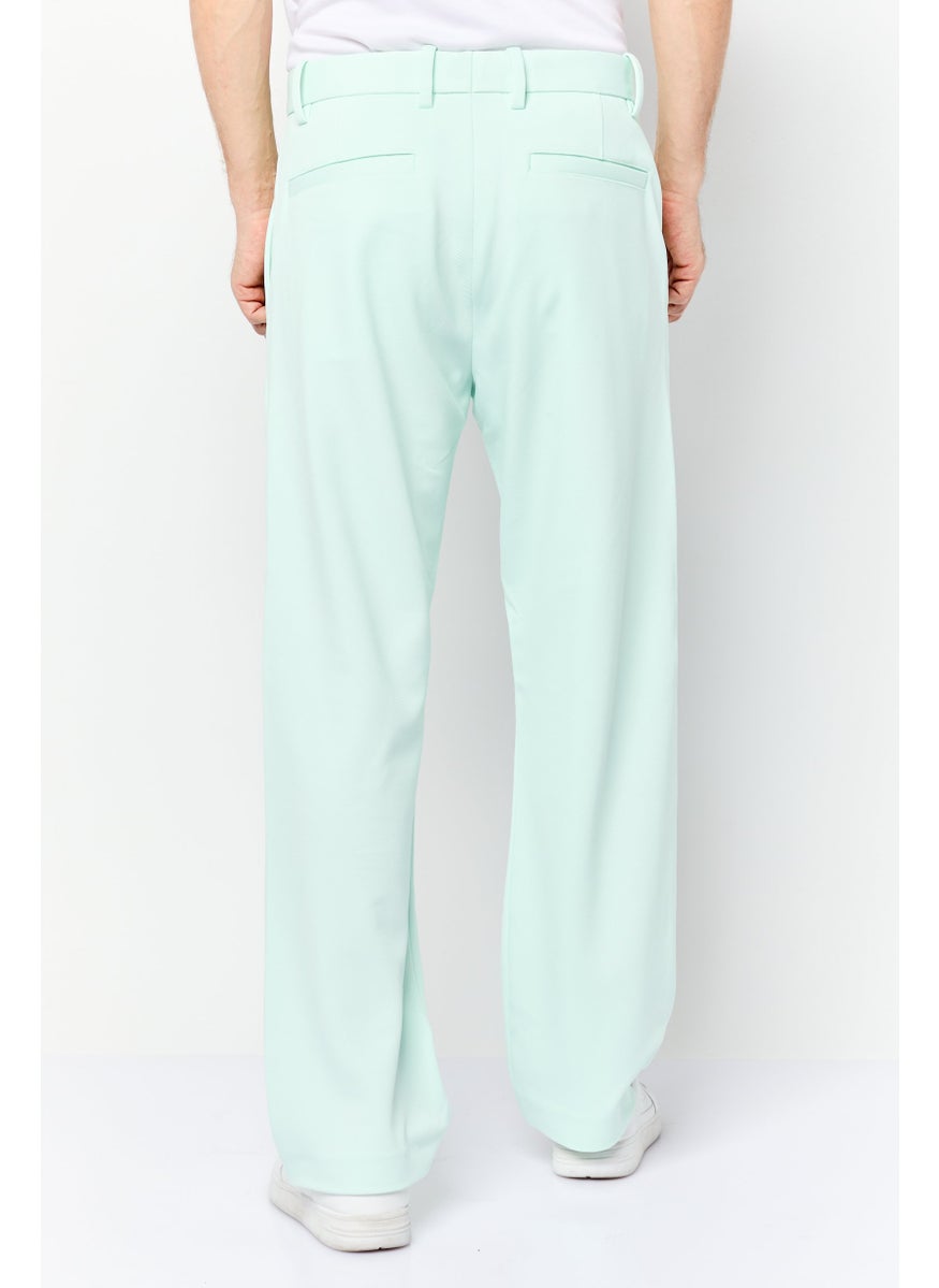 ESPRIT Men Regular Fit High Rise Straight Leg Pants, Green  - Image 4