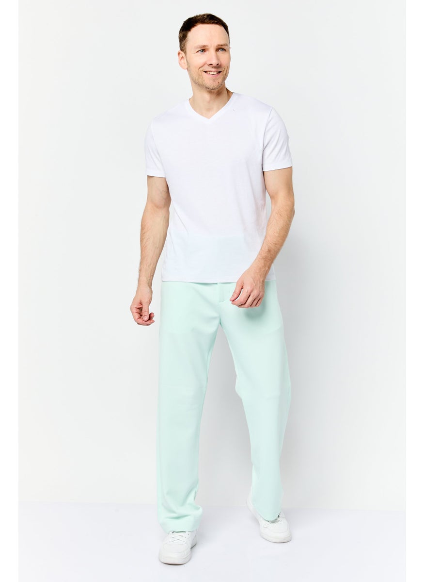 ESPRIT Men Regular Fit High Rise Straight Leg Pants, Green  - Image 2