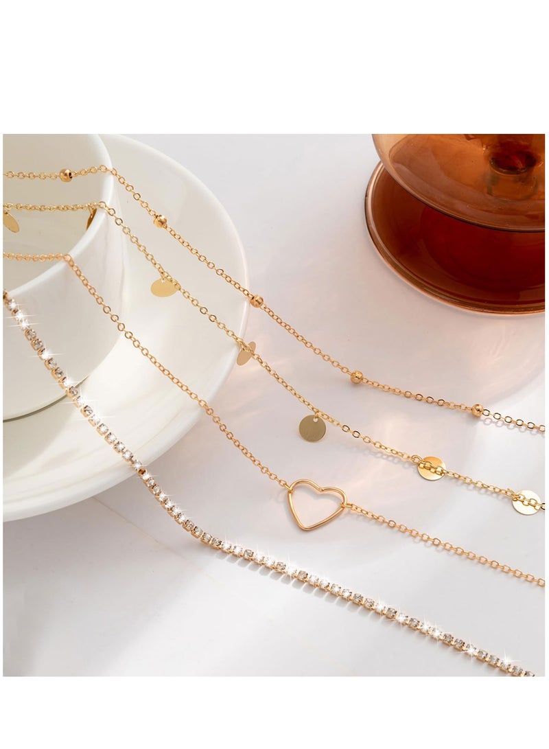 Metal Waist Chains for Woman Adjustable Body Link Belt Multilayered Belly Waist Chain Set Glamorous Belly Jewelry Waist Belt for Women Perfect for Summer Beach Jeans Dresses (4 Pieces) - Image 4