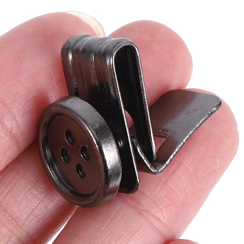 4pcs Metal Suspenders Buttons Movable No Sew Button End Brace Clips for Jeans for Pants Suspenders Hats Jeans Pants Replacement Black - Image 5