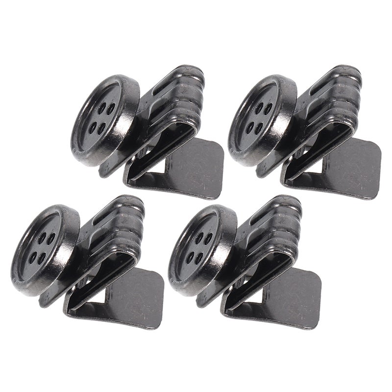 4pcs Metal Suspenders Buttons Movable No Sew Button End Brace Clips for Jeans for Pants Suspenders Hats Jeans Pants Replacement Black - Image 1