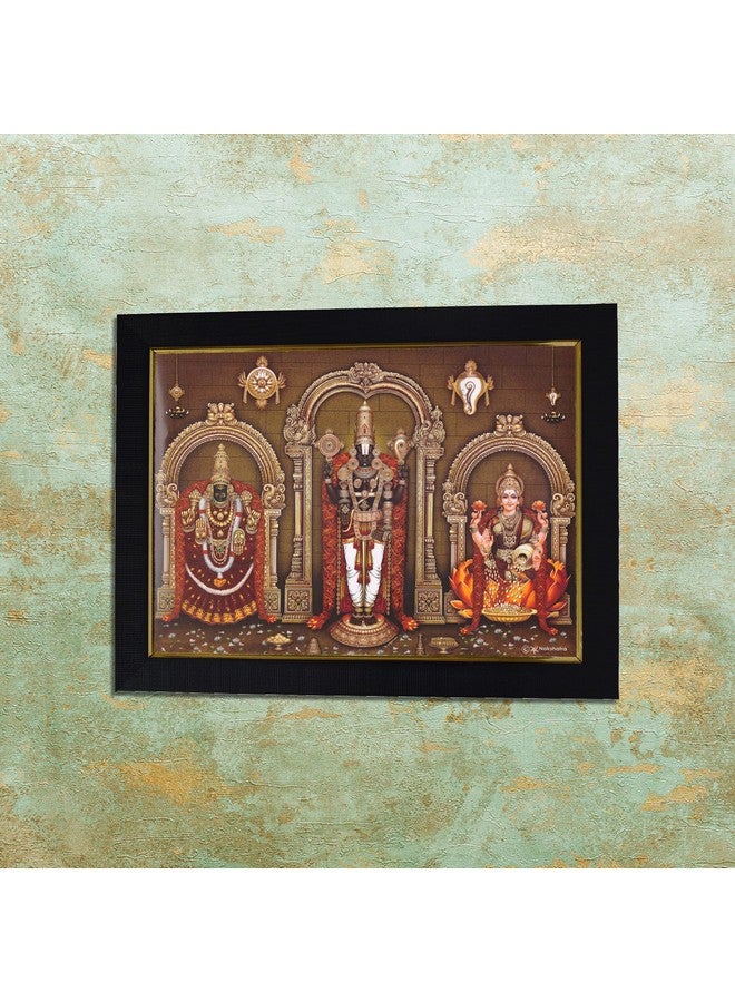 101Temples 101 Temples - Divinity Eternity Spirituality Tirupati Balaji Padmavathi Lakshmi God Wooden Photo Frame with Wall Hook, 1 Piece | 10” x 13”, Matt Finish - Image 5