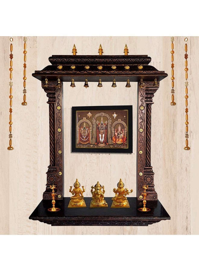 101Temples 101 Temples - Divinity Eternity Spirituality Tirupati Balaji Padmavathi Lakshmi God Wooden Photo Frame with Wall Hook, 1 Piece | 10” x 13”, Matt Finish - Image 2