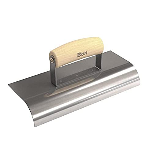 Bon 12-461 10-Inch by 4-Inch Stainless Steel Concrete Sidewalk Edger with 1-1/2-Inch Radius and 1-1/2-Inch Deep Wood Handle - Image 1
