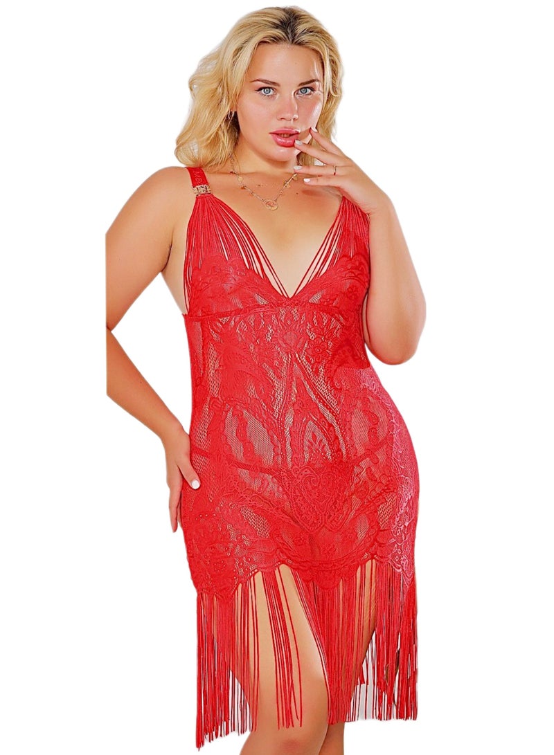 Lingerie Babydoll Playsuit 920 Red  - Image 1