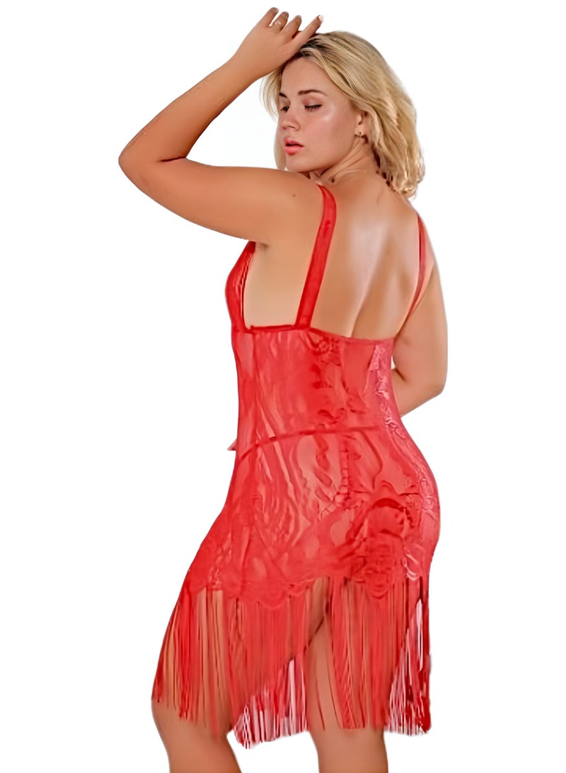 Lingerie Babydoll Playsuit 920 Red  - Image 2