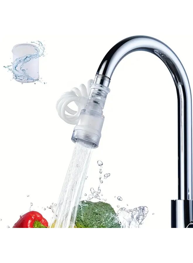 White Kitchen Faucet Extender With Strainer And Magnetics 80cm Extension Six Connections - Image 1