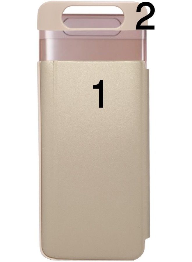 NIBEMINENT Clear View Standing Mirror Case Cover For Samsung Galaxy A80/A90 Gold - Image 3