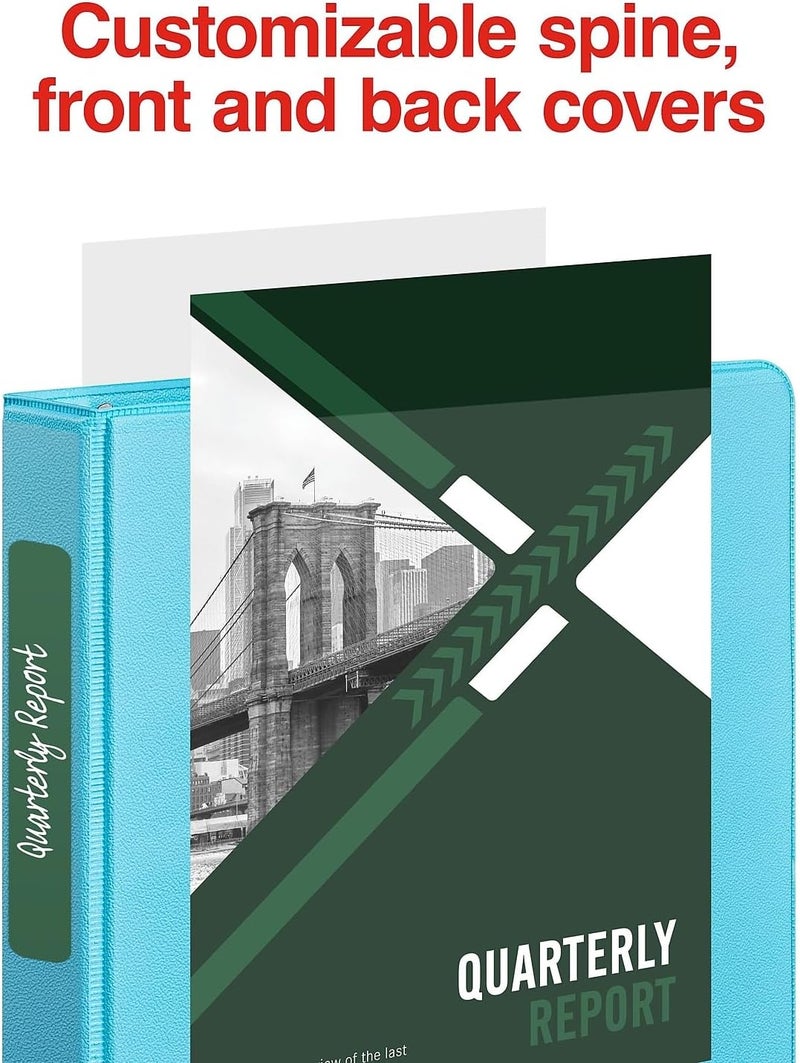 Staples Mini View Binder 1" 3-Ring, Teal - Image 5