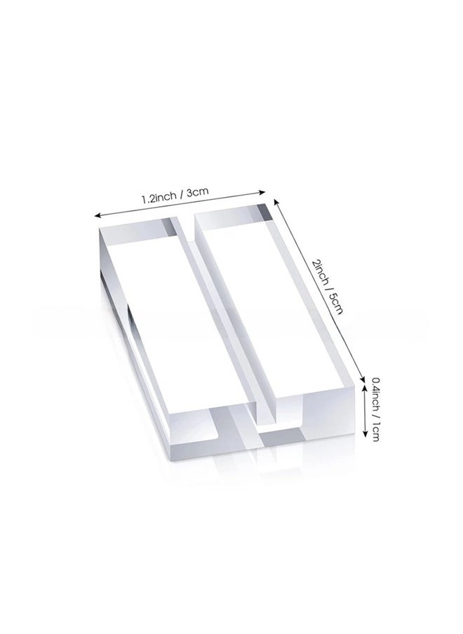 WANFAN - 10 Pieces Place Card Holders 2 Inch Name Card Holder Stands Clear Table Number Stands Wedding Sign Holders Card Display Stand for Table Wedding Photos Office Menu Meeting - Image 1