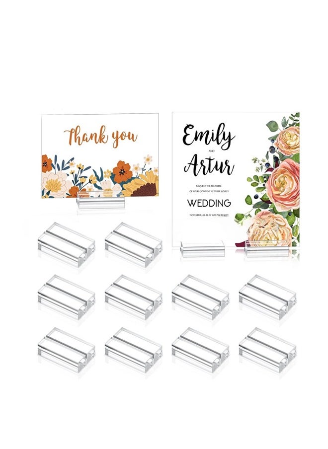 WANFAN - 10 Pieces Place Card Holders 2 Inch Name Card Holder Stands Clear Table Number Stands Wedding Sign Holders Card Display Stand for Table Wedding Photos Office Menu Meeting - Image 1