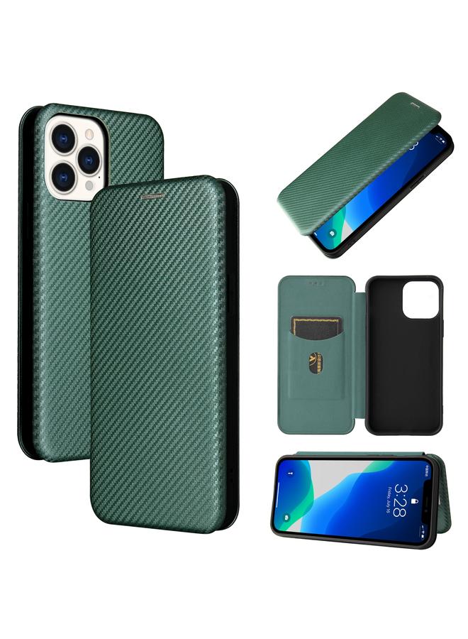 Zaboon Case For iPhone 13 Carbon Fiber Texture Horizontal Flip TPU + PC + PU Leather Case with Card Slot - Image 1