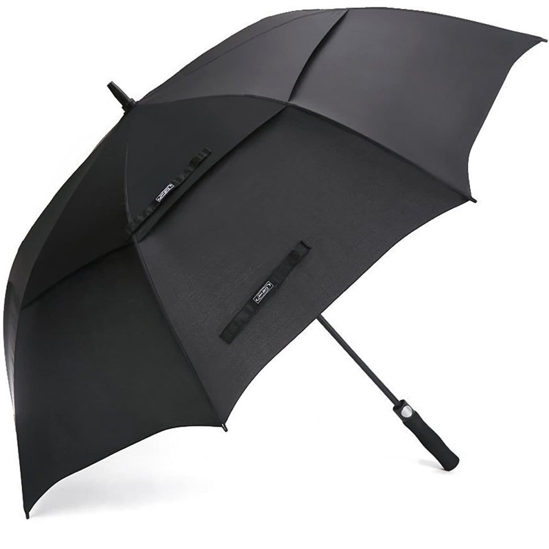 G4Free 62 Inch Automatic Open Golf Umbrella Extra Large Oversize Double Canopy Vented Windproof Waterproof Stick Umbrellas (Black) - Image 1