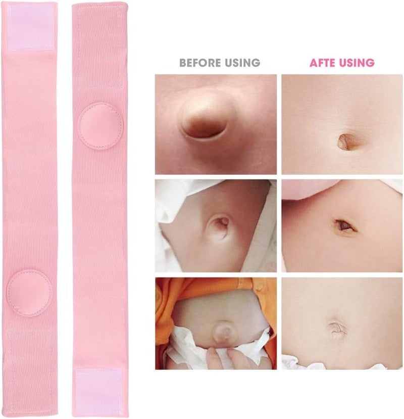 klarako Umbilical Hernia Belt, 2pcs Cotton Baby Infant Umbilical Cord Belly Band Newborn Navel Belt Umbilical Cord Kids Support Wrap Protector(Pink) - Image 5
