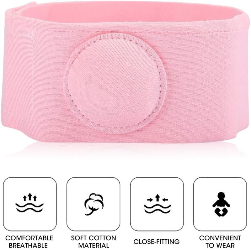 klarako Umbilical Hernia Belt, 2pcs Cotton Baby Infant Umbilical Cord Belly Band Newborn Navel Belt Umbilical Cord Kids Support Wrap Protector(Pink) - Image 4
