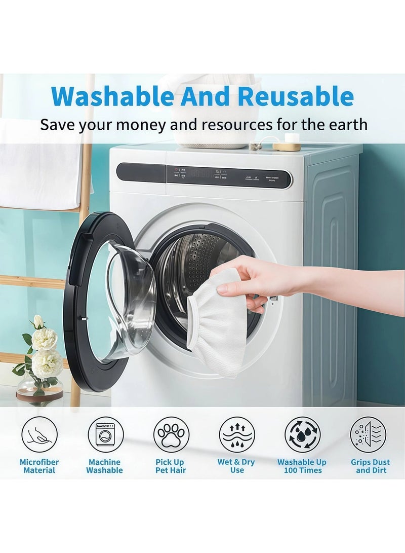 3-Pcs Replacement Cloth Set for Vacuum cleaner,Washable White Cloth Terry Steam Mop Pads,Cleaner Microfiber Mop Cloth,Steam Pocket Mop Pads Set,Nozzle Cover Cleaning Accessories - Image 3