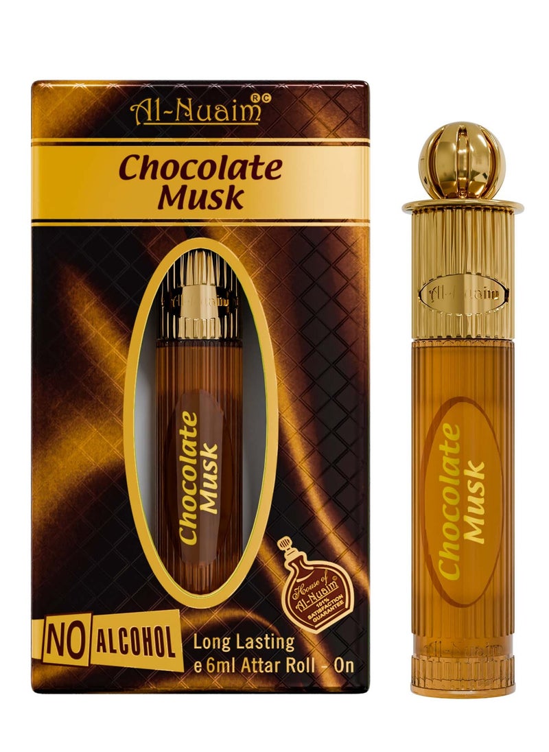Al Nuaim Al-Nuaim Chocolate Musk Alcohol Free Attar Roll On for Men & Women - 6ml | Exquisite & Long Lasting Fragrance  - Image 1