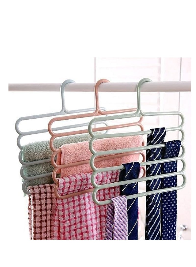 Space Saving Multi-Tier Hanger, Strong, Durable and Lightweight Clothes Hangers for Coats, Jackets, Pants and Formal Wear (Multicolor) - Image 1