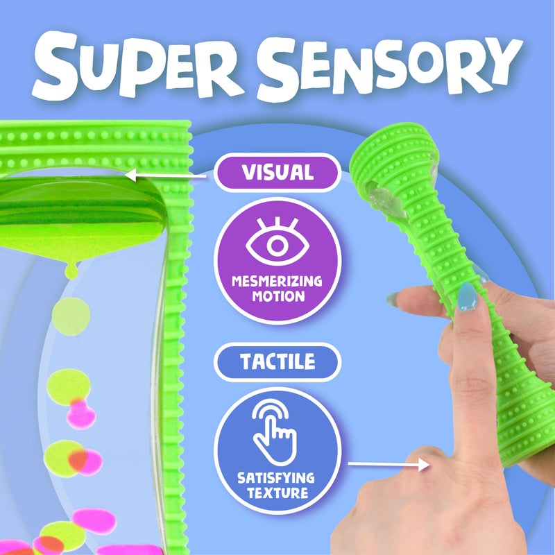 BUNMO Liquid Motion Bubbler with Sensory Texture  Liquid Timer  Bubble Timer  Liquid Motion Sensory Toys for Autism Calming  Sensory Exploration  Kid Sensory Bottles Tubes  Small Green - Image 2