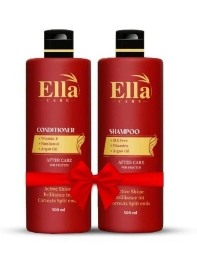 ايلا كير  Ella Care Shampoo & Conditioner Set – شامبو وبلسم إيلا كير للعناية بالشعر 500 مل × 2 - Image 4