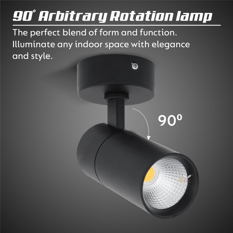 Errol Errol Black spot Lights 20 watt Aluminium Body Adjustable Head Focus Light for Wall spot Lights for Home Ceiling spot Light White  - Image 3
