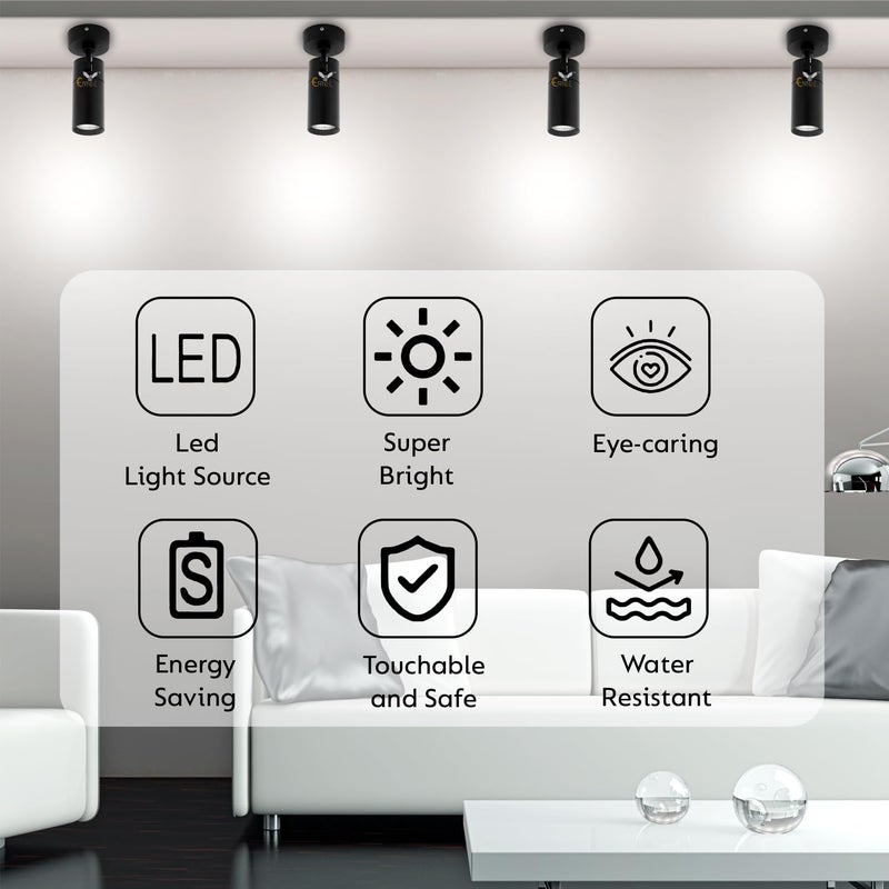 Errol Errol Black spot Lights 20 watt Aluminium Body Adjustable Head Focus Light for Wall spot Lights for Home Ceiling spot Light White  - Image 5
