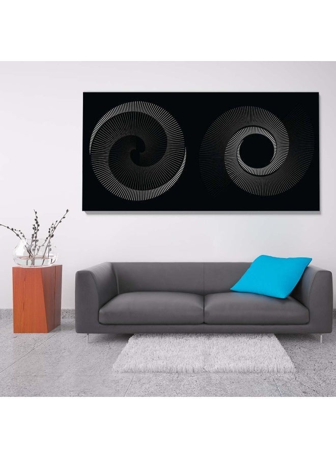 ARS Spirals, Canvas wall art, Black, Canvas, 1 Piece, 180 x 90 cm for Office Living Room Bedroom Gifting - Image 1