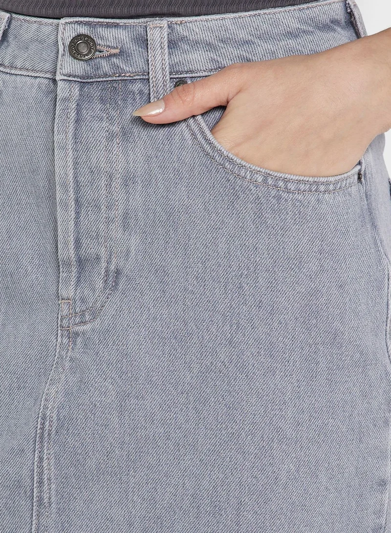TOPSHOP High Waist Denim Skirt