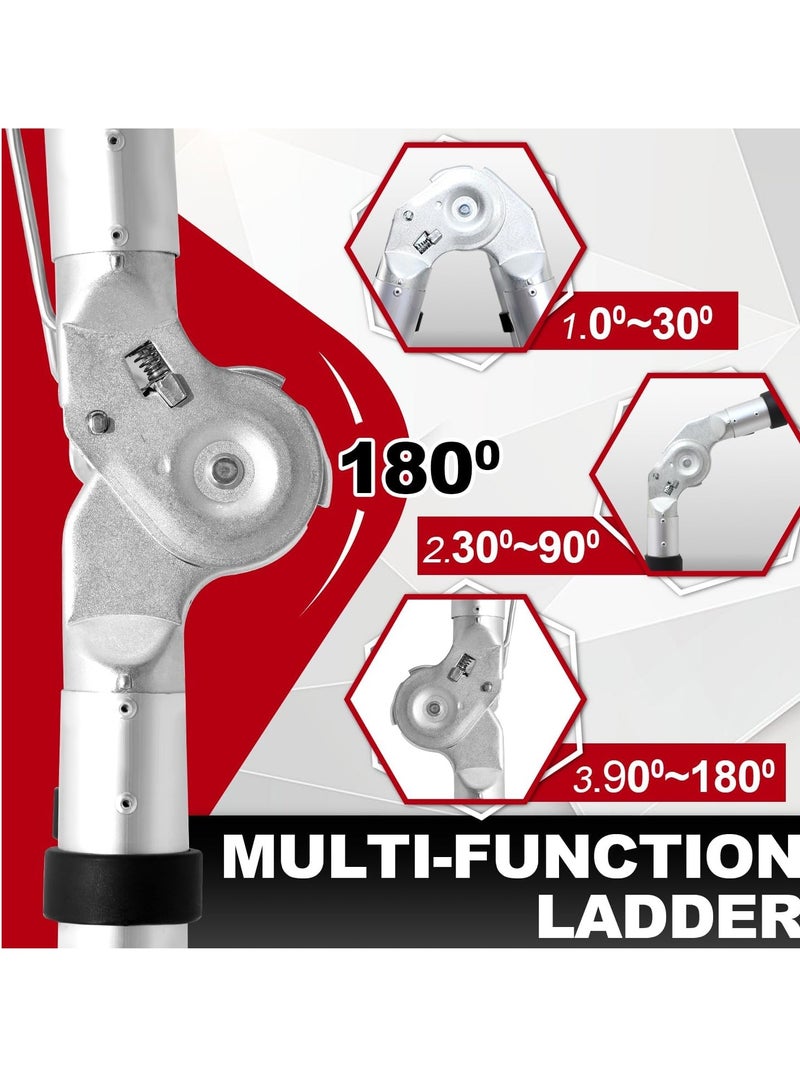 Aluminum telescopic folding ladder, non-slip aluminum ladder, multi-function ladder, 5-meter extension ladder with a load capacity of 150 kg - Image 4