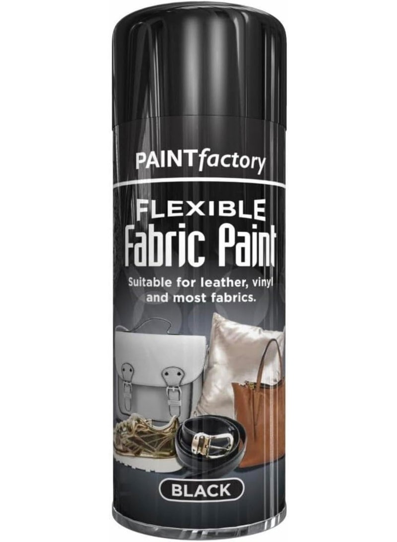 مصنع الطلاء دهان قماش مرن من بينت فاكتوري بحجم ٢٠٠مل – مناسب لجميع أنواع الأقمشة والجلد والفينيل والمنسوجات والملابس، سريع الجفاف ويعد الحل الأمثل للمشاريع (أسود). - Image 1