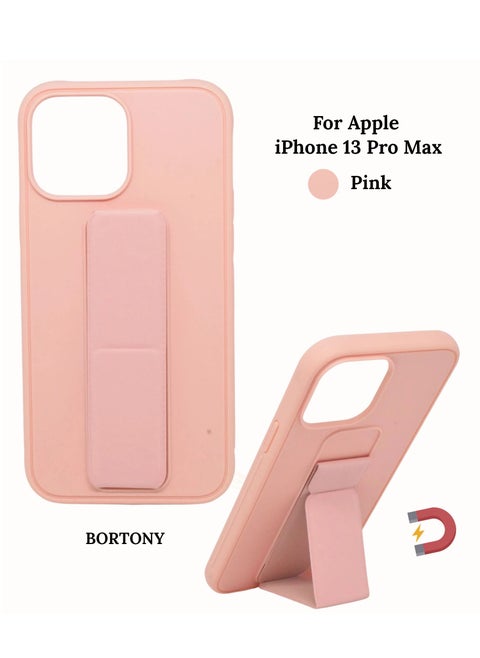 iPhone Case 13 Pro Max, Fully Covered With Finger Grip Stand Holder Anti Slip Shockproof Protective Case Cover For Apple iPhone 13 Pro Max