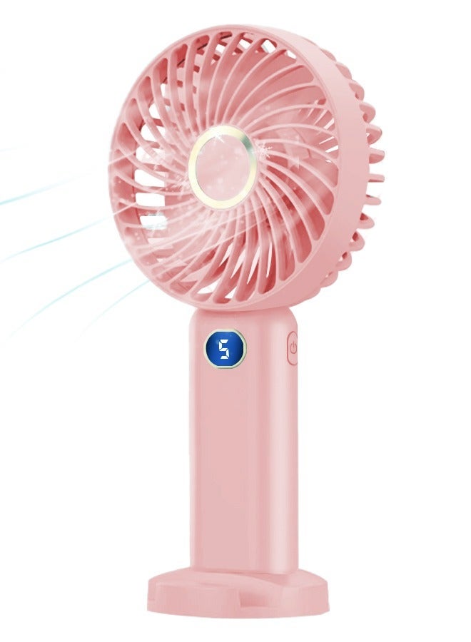 SUCITY Portable Handheld Fan with Digital Display, 5-Speed Silent Personal Cooling Fan – USB Rechargeable, Long Battery Life for Travel Office Home - Image 1