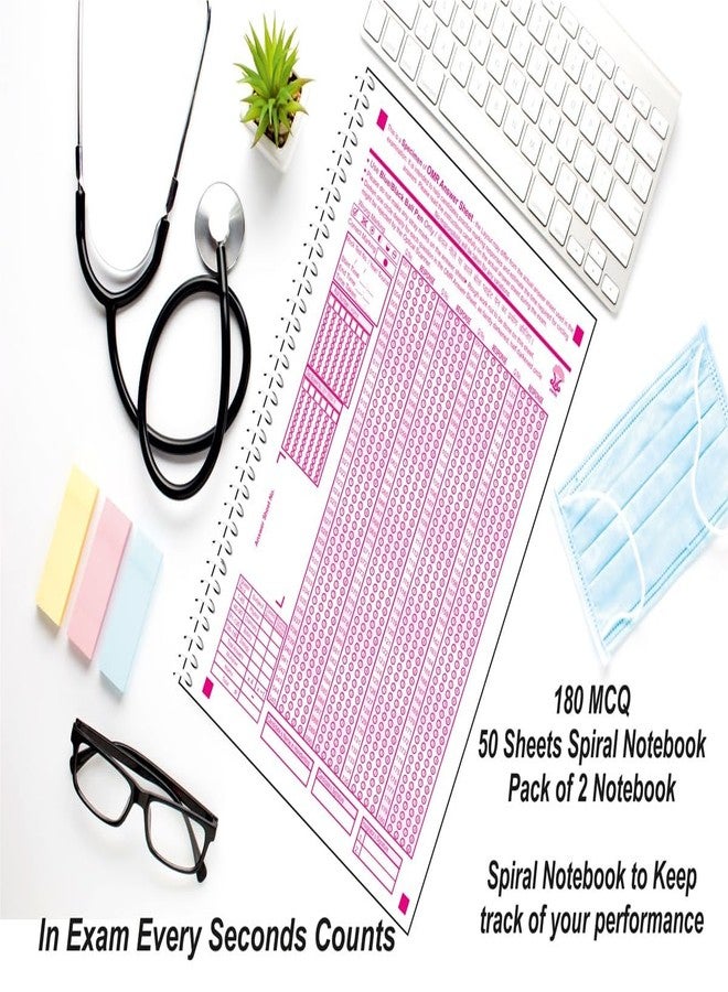 amblitz OMR Sheet For NEET | 180 MCQ | NEW PATTERN 2026 | A4 Size | 50 Sheets Notebook | Pack of 2 | Spiral Notebook | - Image 5