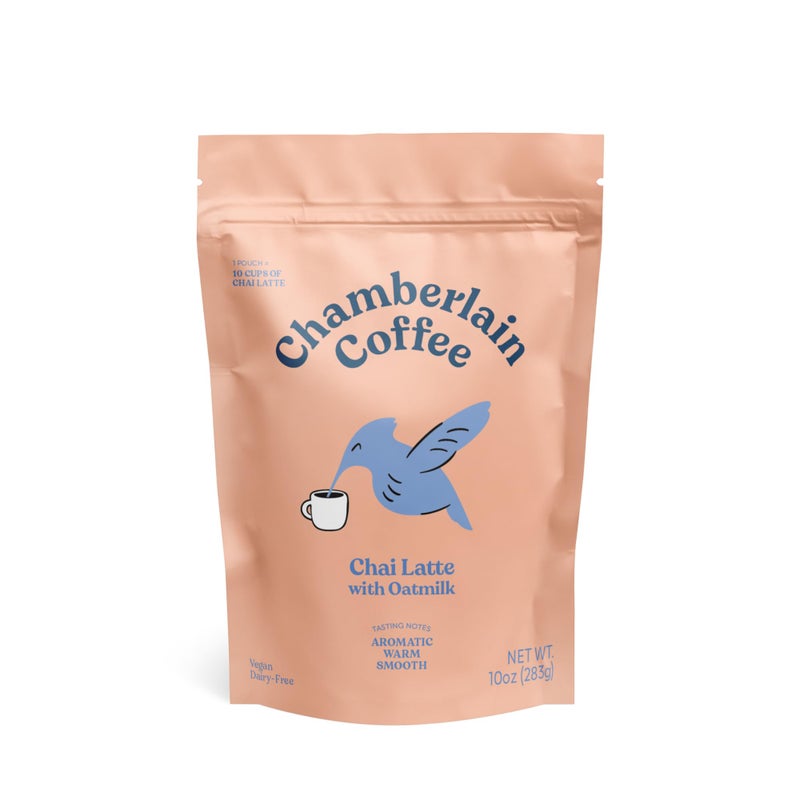 Chamberlain Coffee Gentle Hummingbird Chai Mix - Warm, Aromatic Vegan Chai with Oat Milk, Vanilla & Spices - Hot or Iced Instant Chai Latte - 10oz - 10 Servings - Image 1