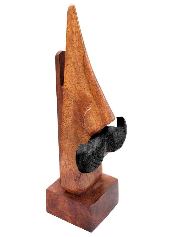 ITOS365 Handmade Wooden Nose Shaped Spectacle Specs Eyeglass Holder Stand with Moustache - (6 inches) Set of 2 showpiece - Image 2