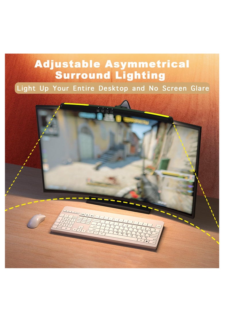 ZLH HITY Curved Monitor Light Bar for 24-27 Inch Curved Screens USB Powered with 7 RGB Colors Stepless Dimming 3 Color Temperatures for Gaming Home Office Use - Image 3