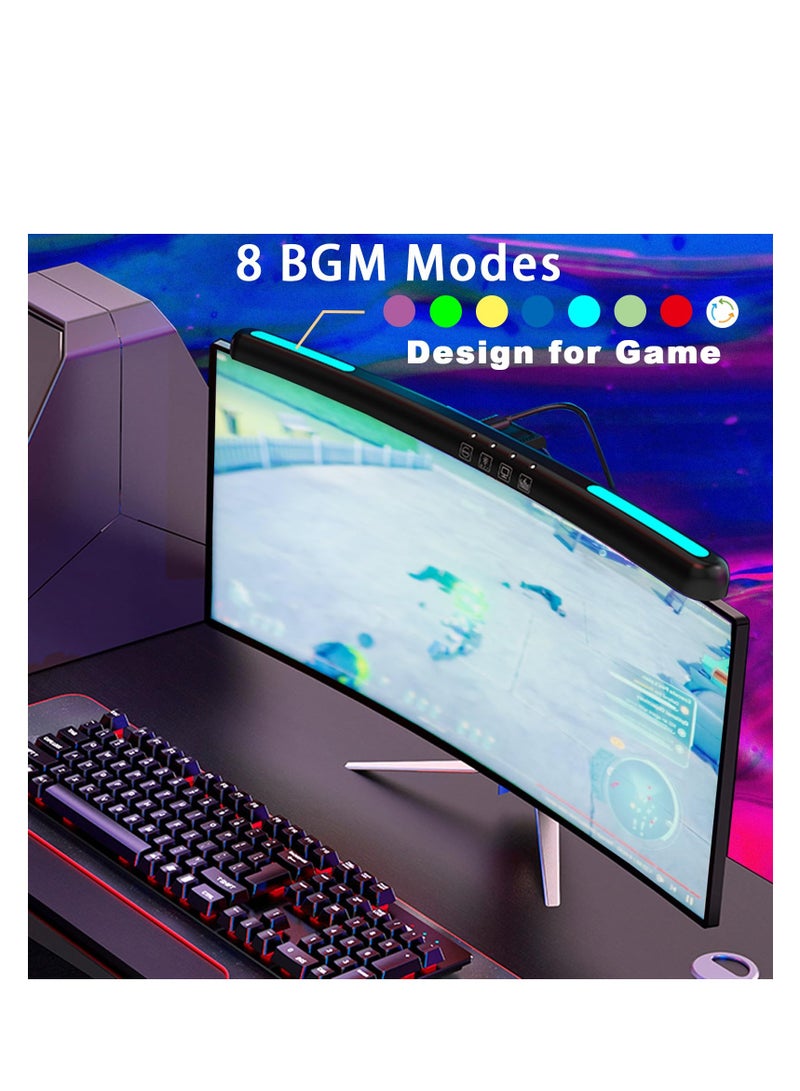 ZLH HITY Curved Monitor Light Bar for 24-27 Inch Curved Screens USB Powered with 7 RGB Colors Stepless Dimming 3 Color Temperatures for Gaming Home Office Use - Image 4